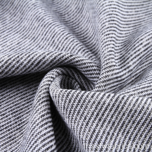 Tissu de coton teint en fil tricoté à rayures en polyester